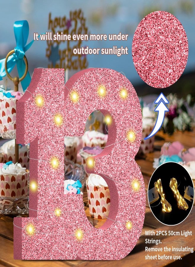 MOORAY 13th Birthday Decorations for Girls,13th Anniversary Decorations,Pink Gold Glitter Happy 13th Birthday Party Centerpieces for Table Decorations - Image 3